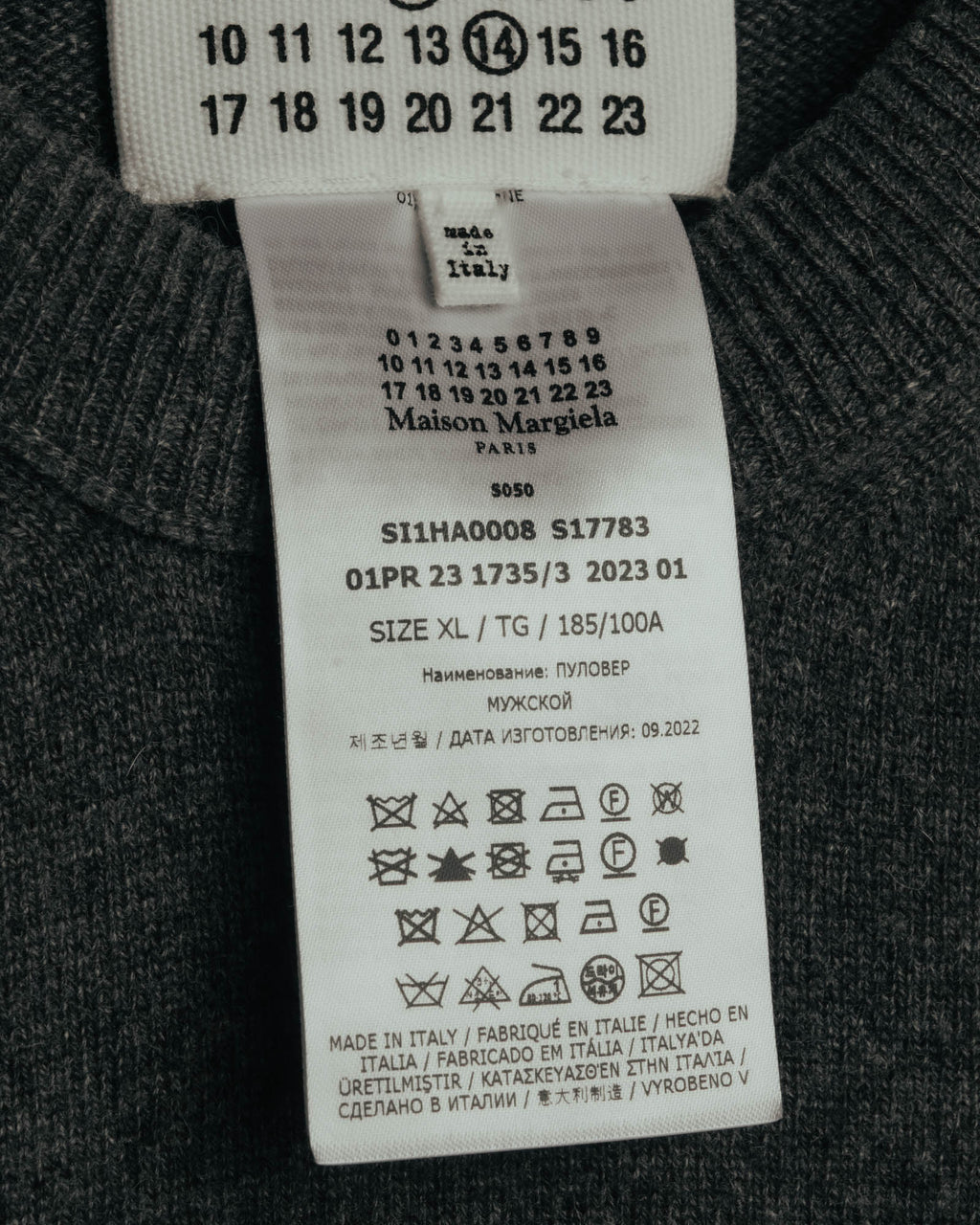“Maison Margiela” 2023SS Minimal cashmere crewneck knit