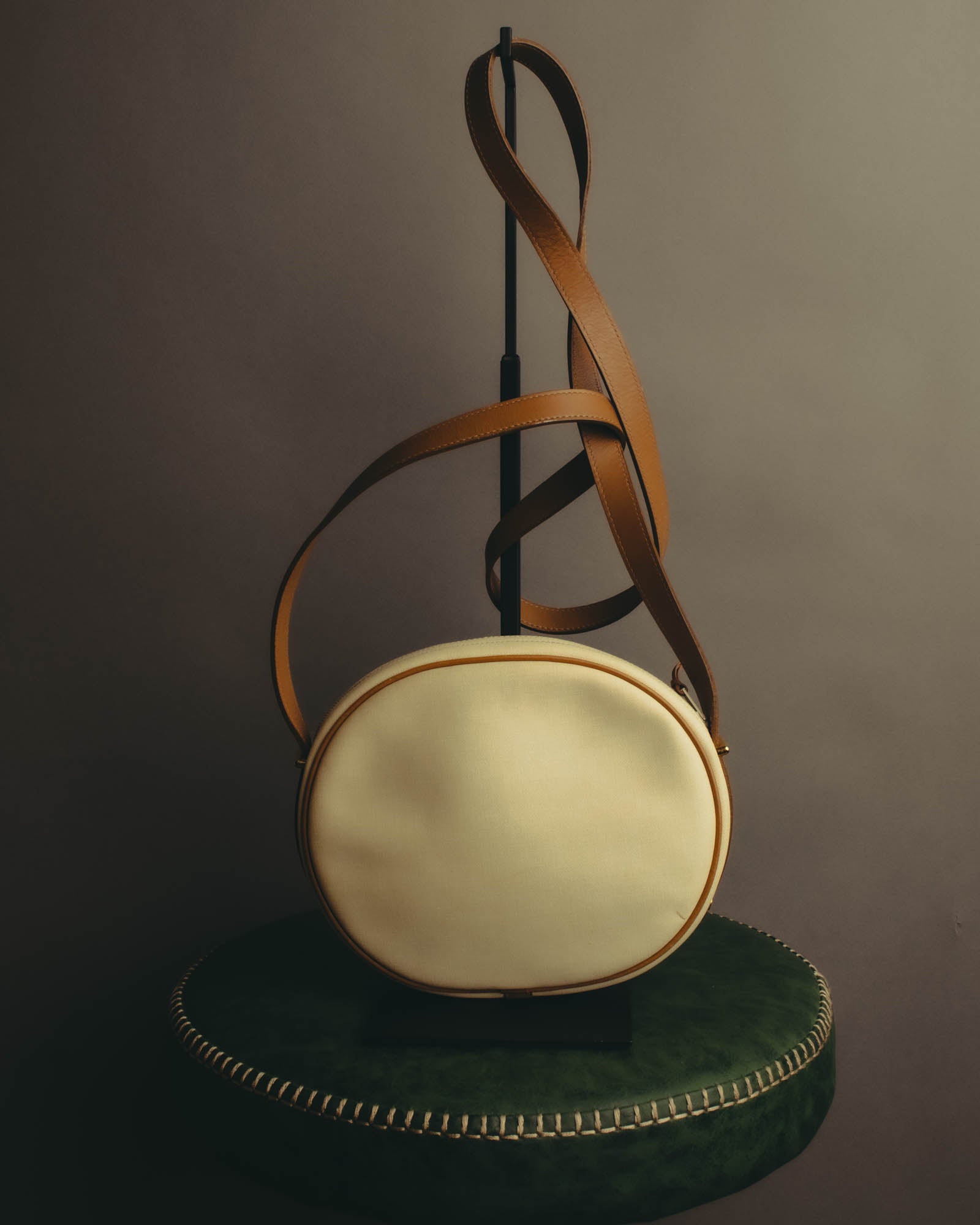 "Christian Dior" 70's-80's Classic canvas leather shoulder bag