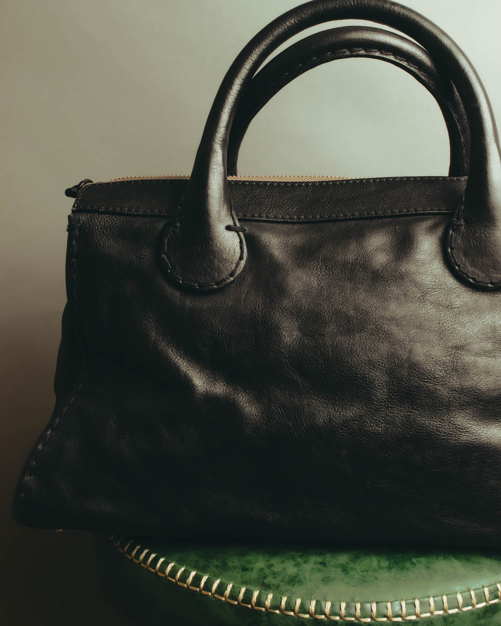 "Chloé" 00's Grained leather satchel bag