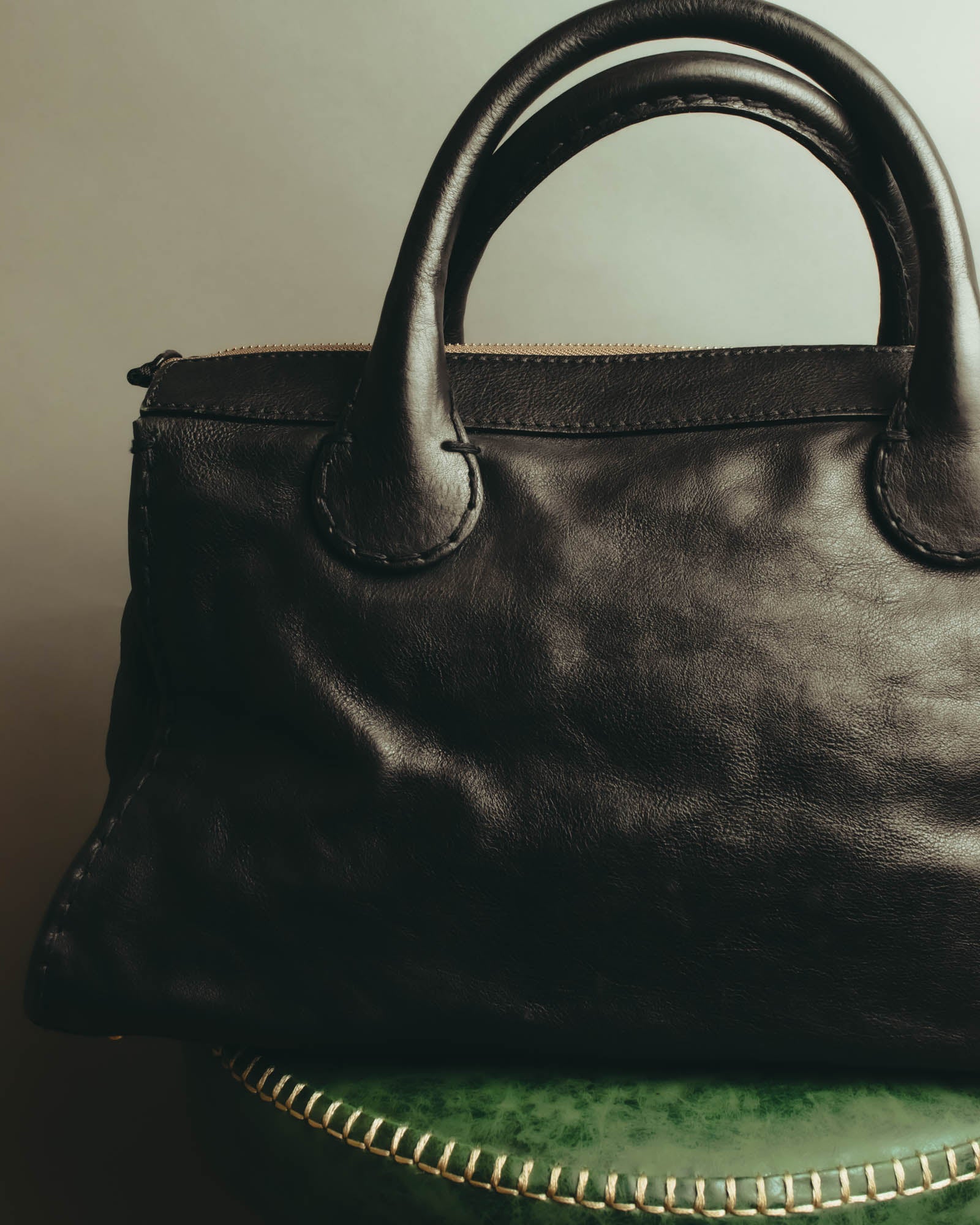 "Chloé" 00's Grained leather satchel bag