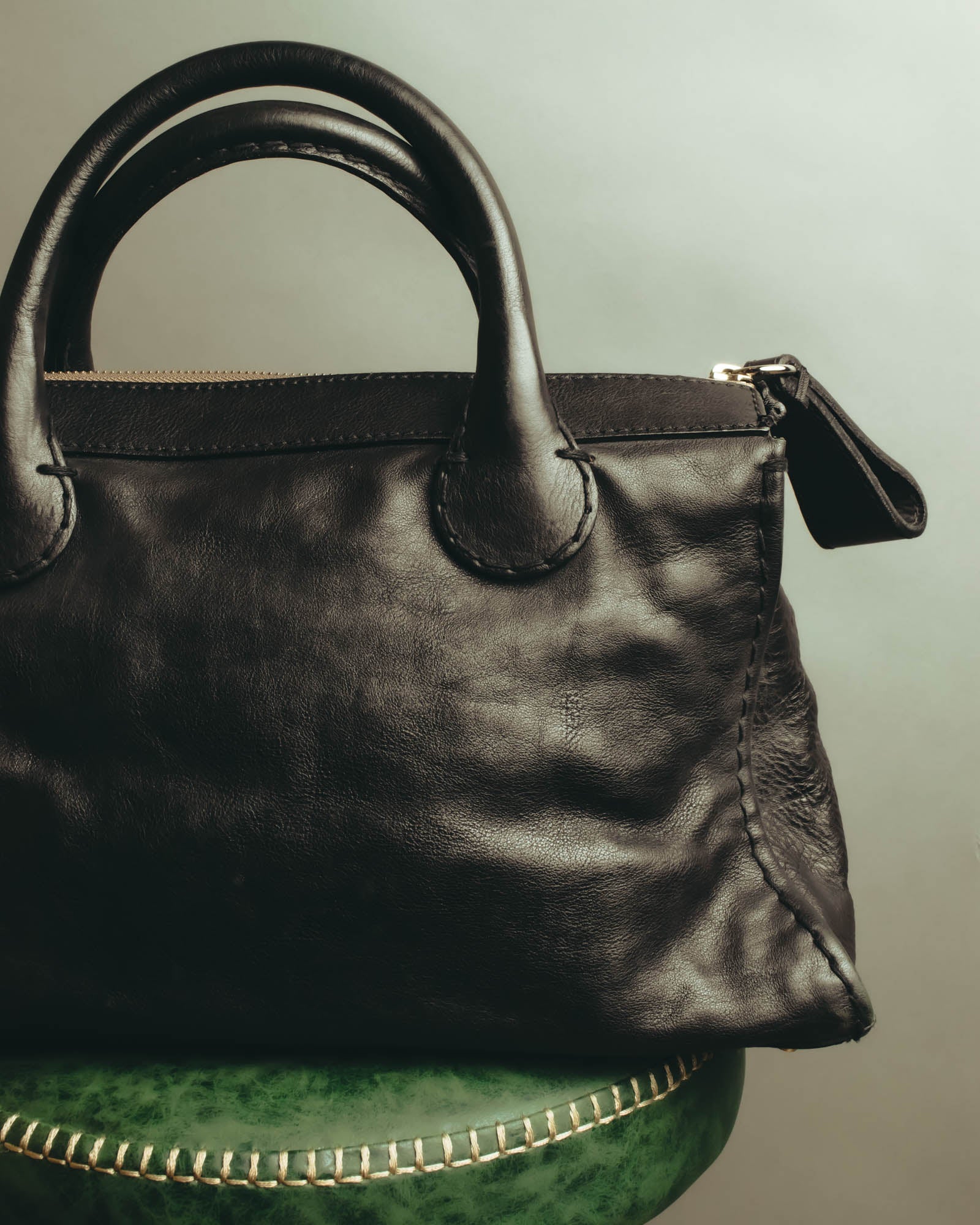 "Chloé" 00's Grained leather satchel bag