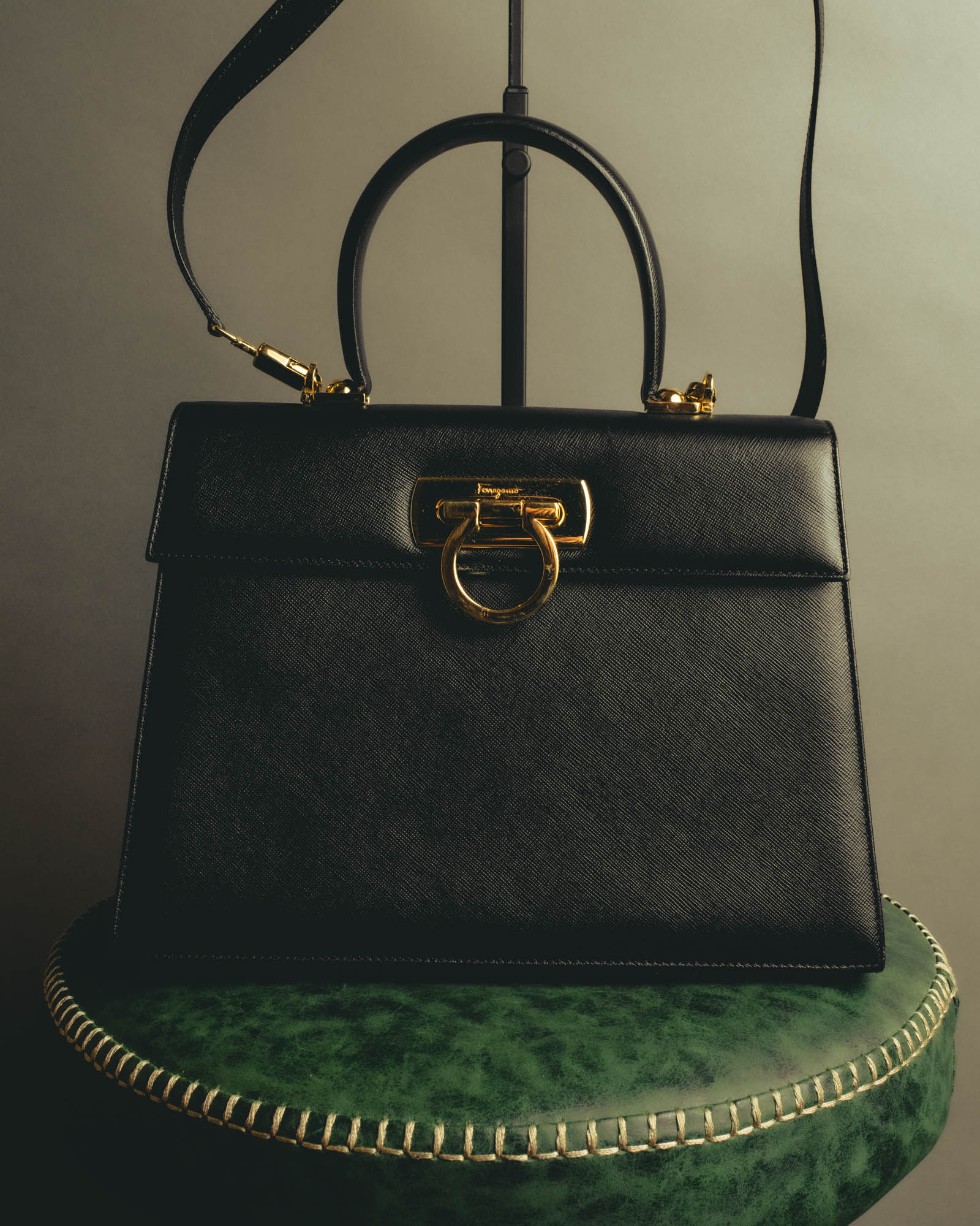"Salvatore Ferragamo" 00's-10's Embossed leather top-handle bag