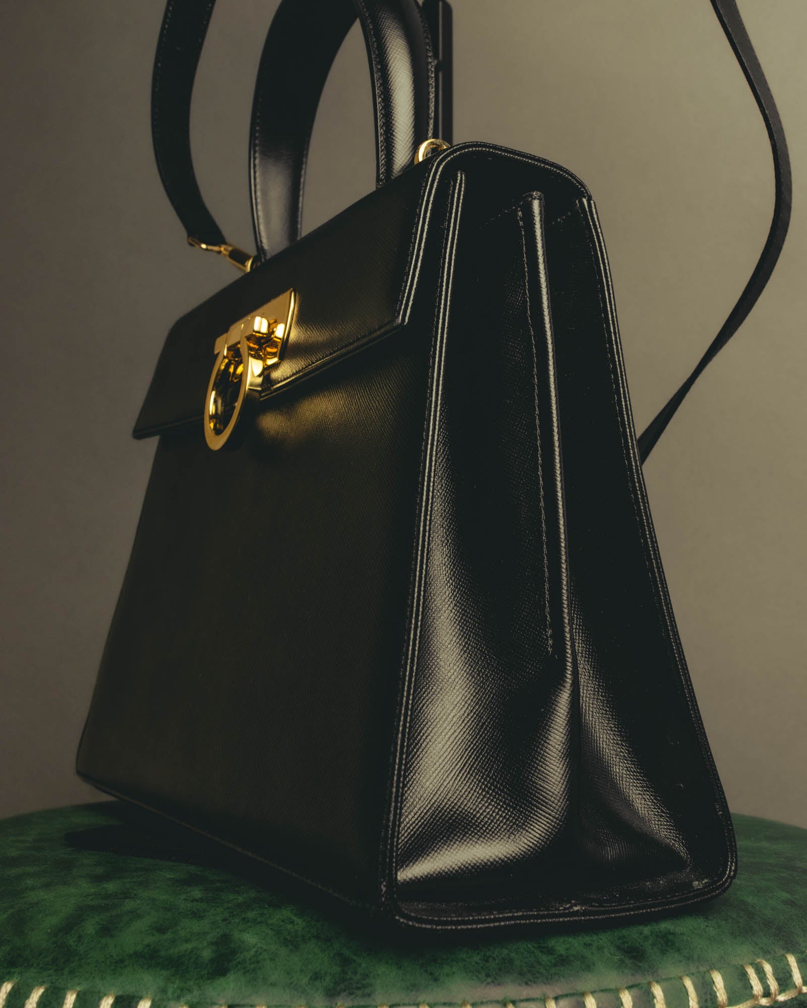 "Salvatore Ferragamo" 00's-10's Embossed leather top-handle bag
