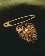 “Maison Margiela” 2020’s gold-tone crystal floral safety-pin brooch