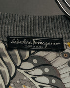 “Salvatore Ferragamo” 90’s-00’s Reversible silk panel wool cardigan