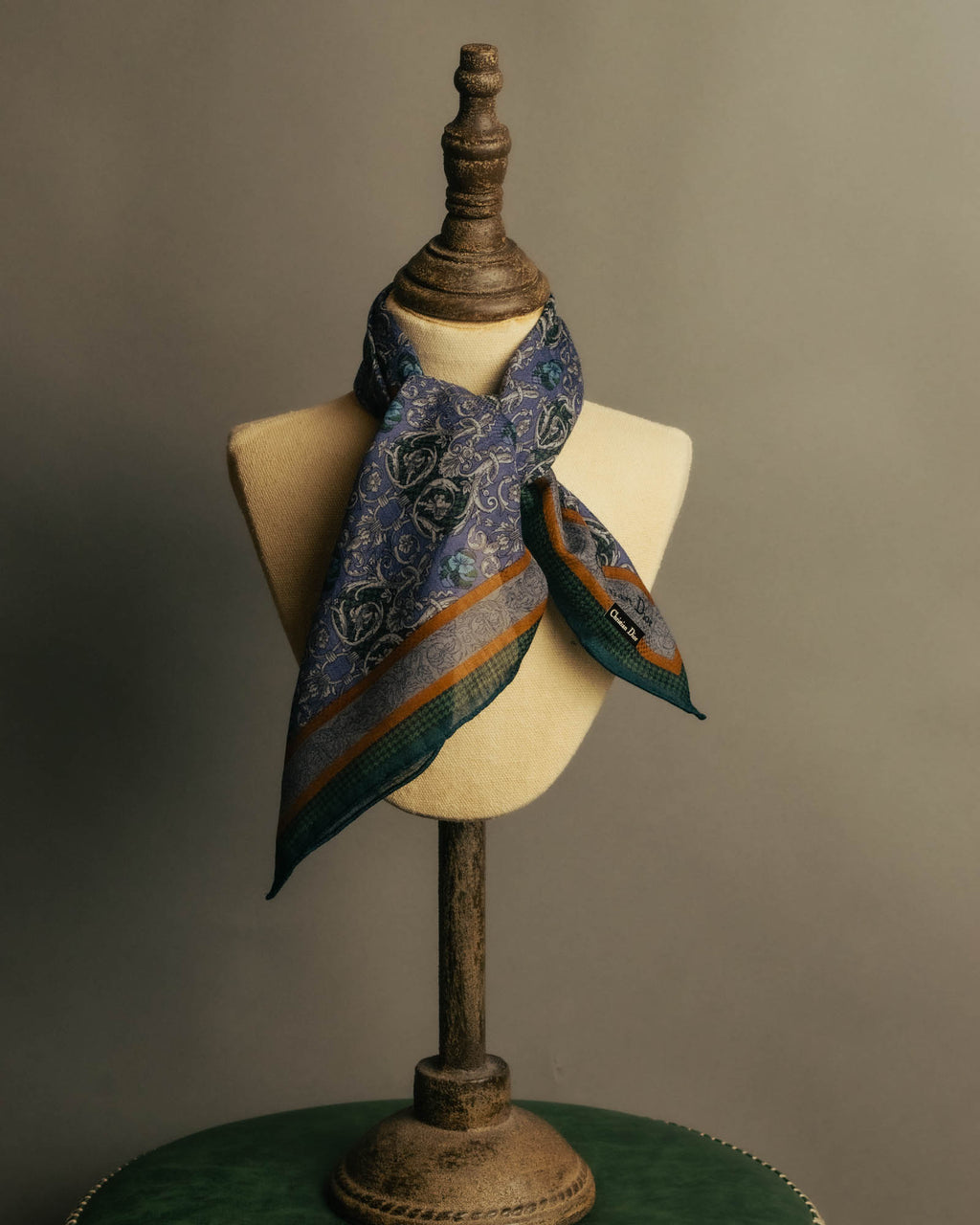 “Christian Dior” 90’s Botanical tapestry cotton scarf