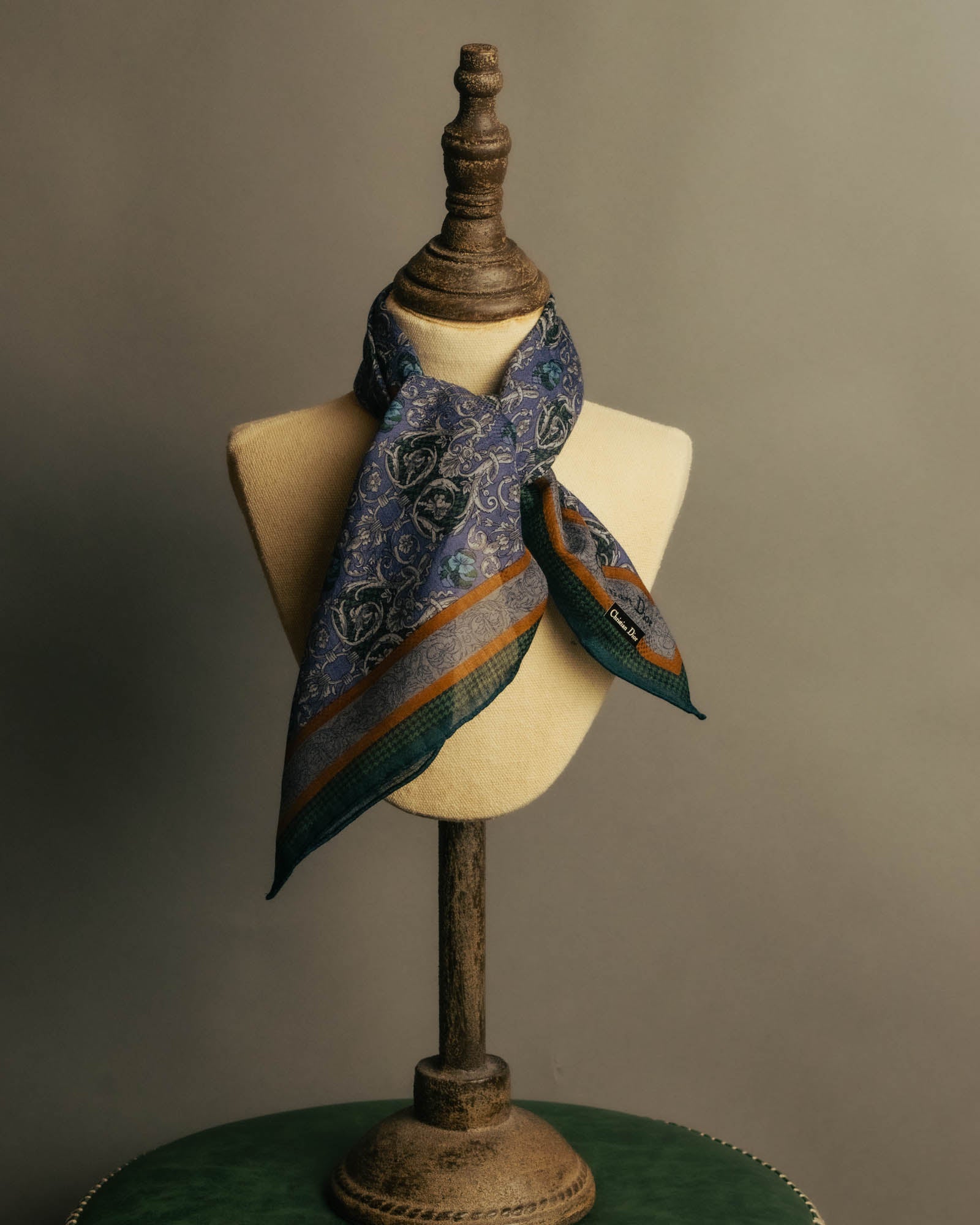 “Christian Dior” 90’s Botanical tapestry cotton scarf