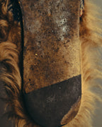 "GUCCI" 2010's-20's Tartan fur-lined horsebit mule
