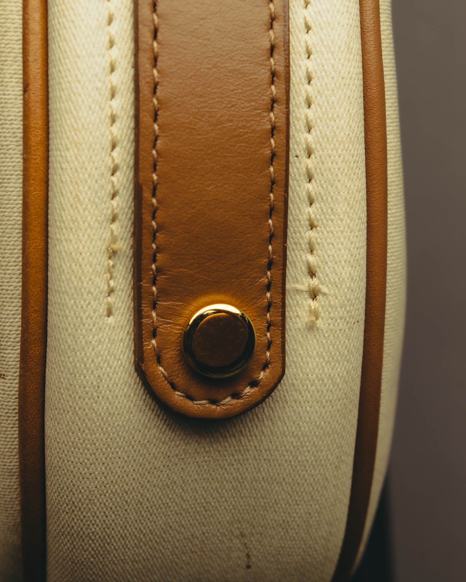 "Christian Dior" 70's-80's Classic canvas leather shoulder bag