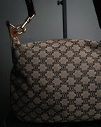 “CELINE” 90’s Macadam canvas flap shoulder bag