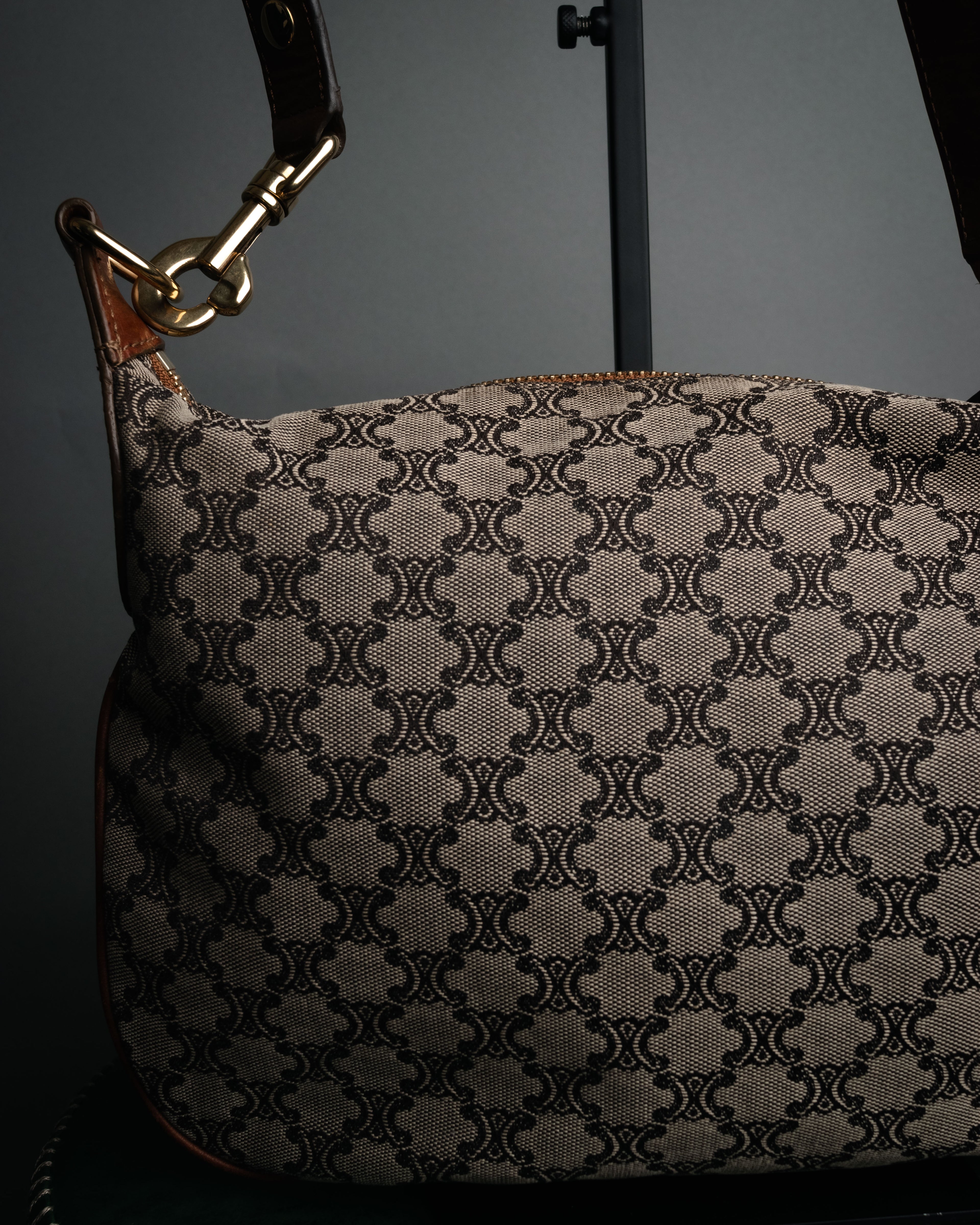 “CELINE” 90’s Macadam canvas flap shoulder bag