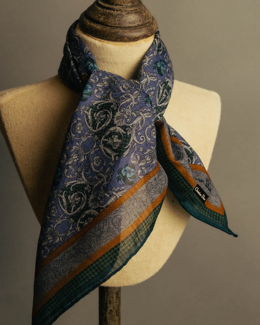 “Christian Dior” 90’s Botanical tapestry cotton scarf