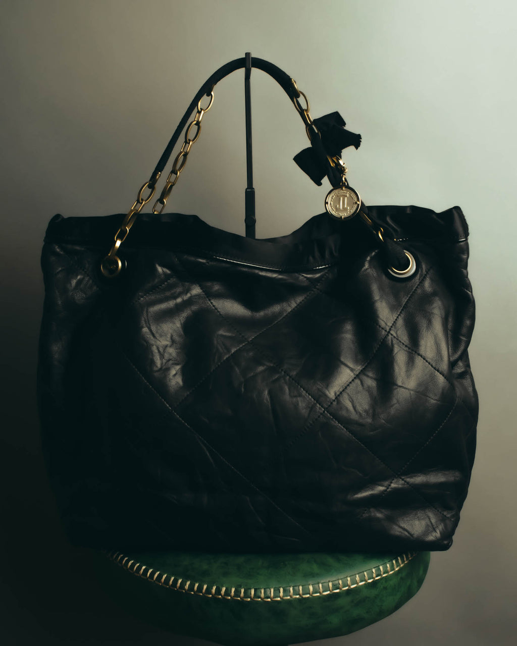 "LANVIN" 00's-10's Quilted leather shoulder bag