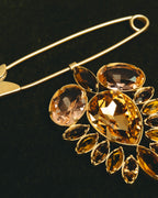 “Maison Margiela” 2020’s gold-tone crystal floral safety-pin brooch