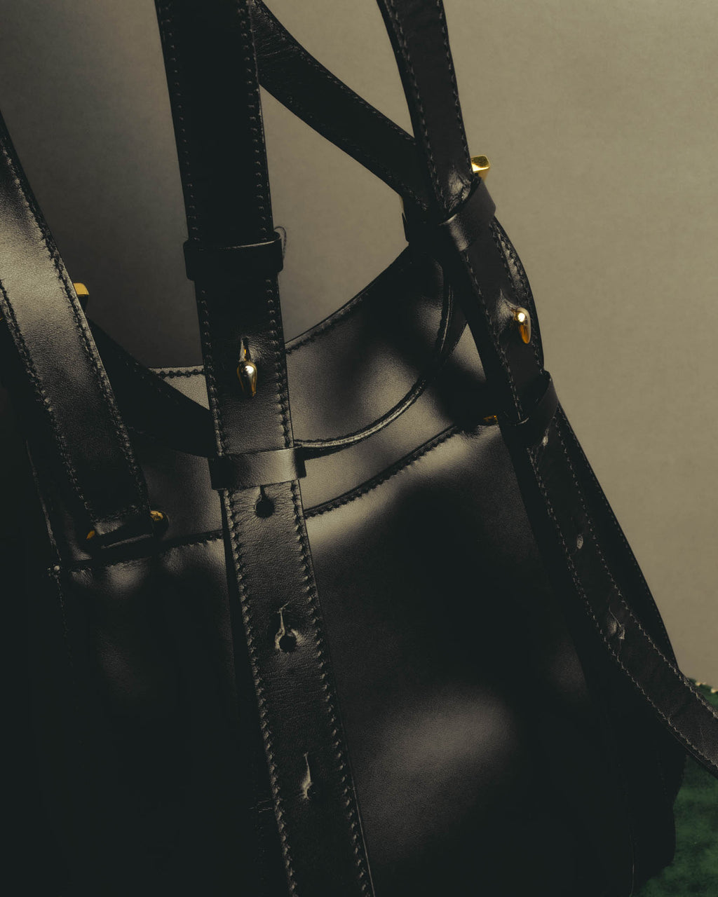 "CELINE" Late 80's-90's Teardrop leather backpack