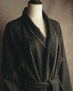 "BURBERRY LONDON" 00's-10's Check trimmed wool dressing gown