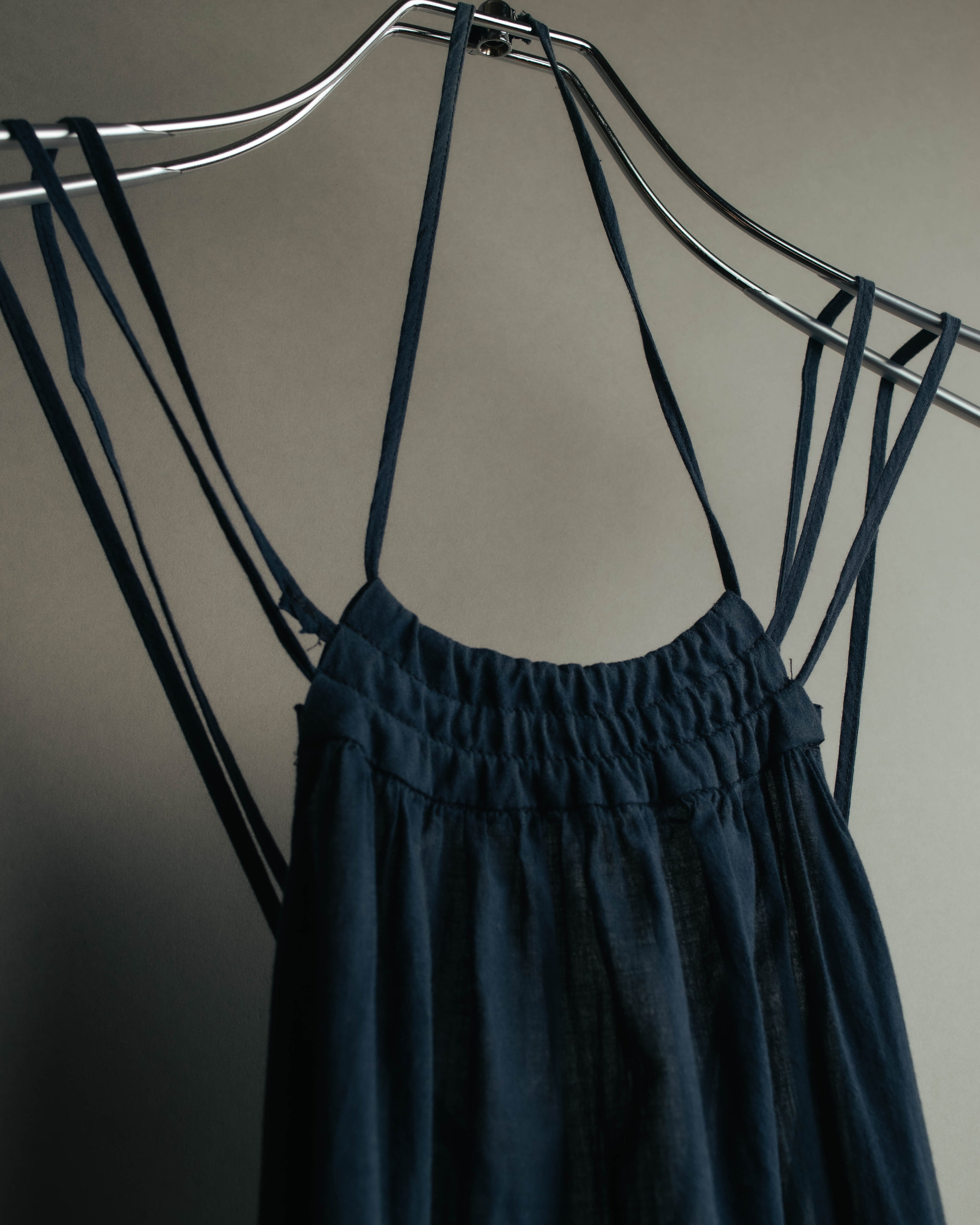 "Veronique Branquinho" 90's-00's Lightweight cotton strappy maxi dress