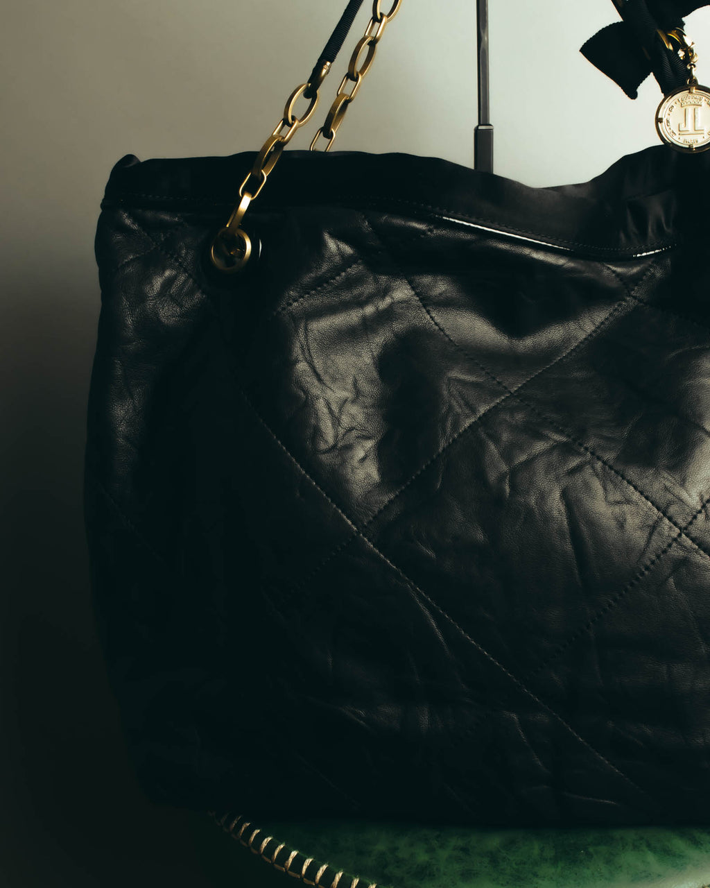 "LANVIN" 00's-10's Quilted leather shoulder bag