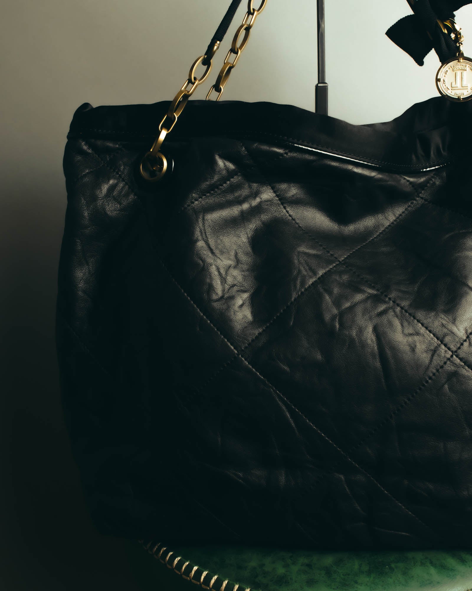 "LANVIN" 00's-10's Quilted leather shoulder bag