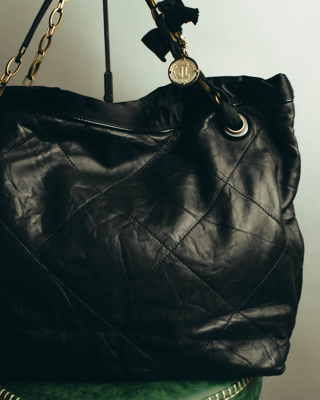 "LANVIN" 00's-10's Quilted leather shoulder bag