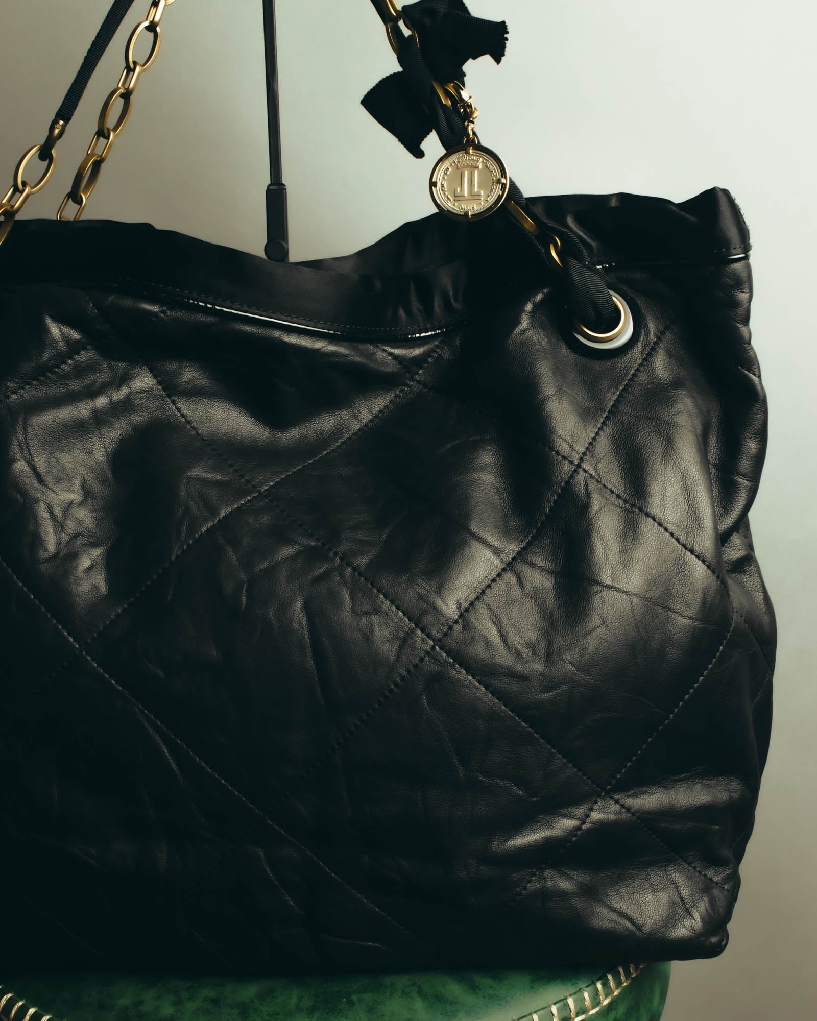 "LANVIN" 00's-10's Quilted leather shoulder bag