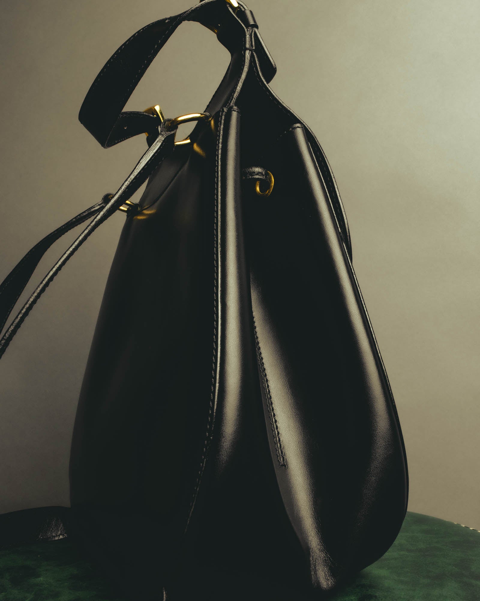 "CELINE" Late 80's-90's Teardrop leather backpack