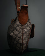 “CELINE” 90’s Macadam canvas flap shoulder bag