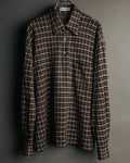 "Yves Saint Laurent" 80's-90's Plaid jacquard cotton pullover shirt