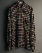 "Yves Saint Laurent" 80's-90's Plaid jacquard cotton pullover shirt