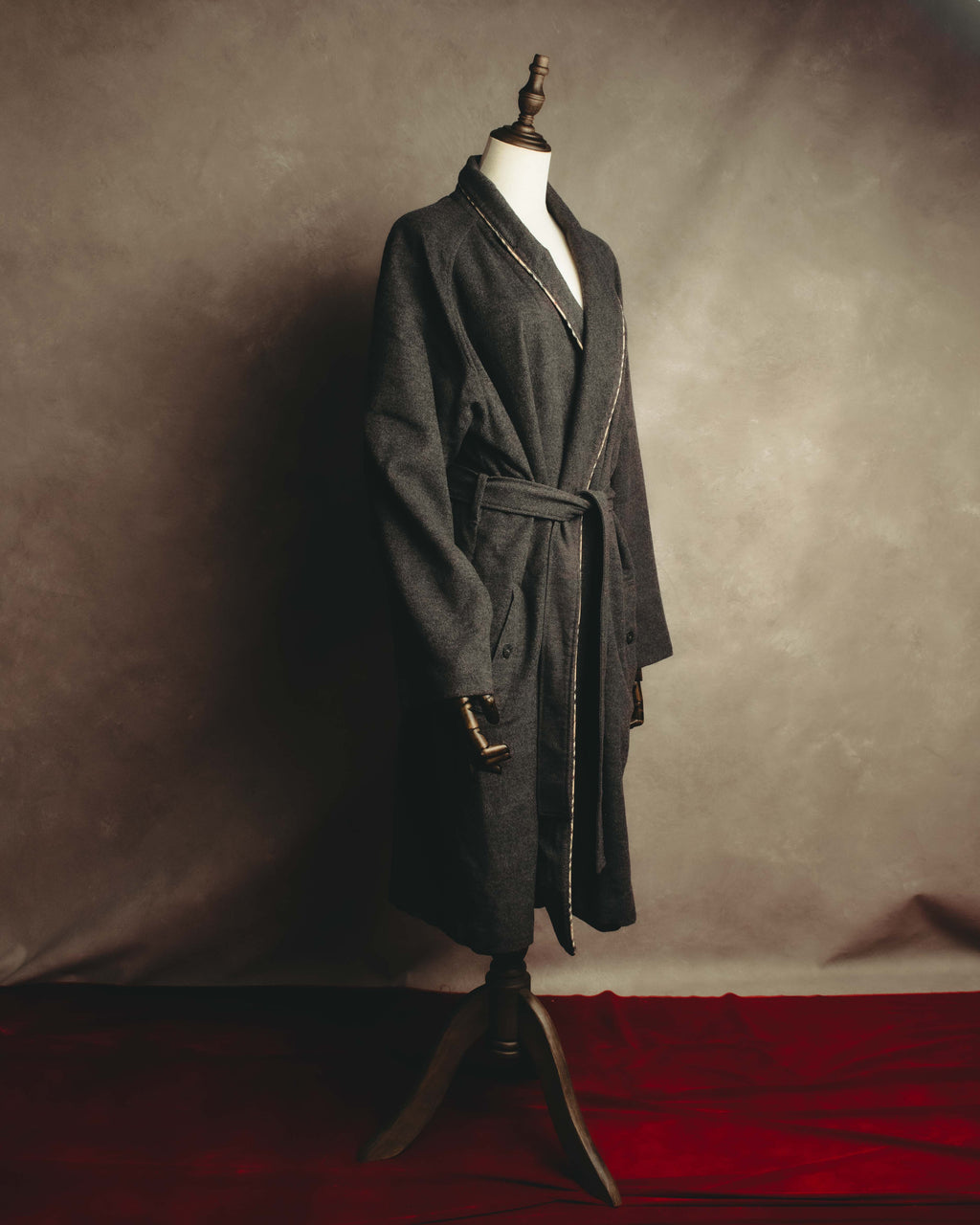 "BURBERRY LONDON" 00's-10's Check trimmed wool dressing gown