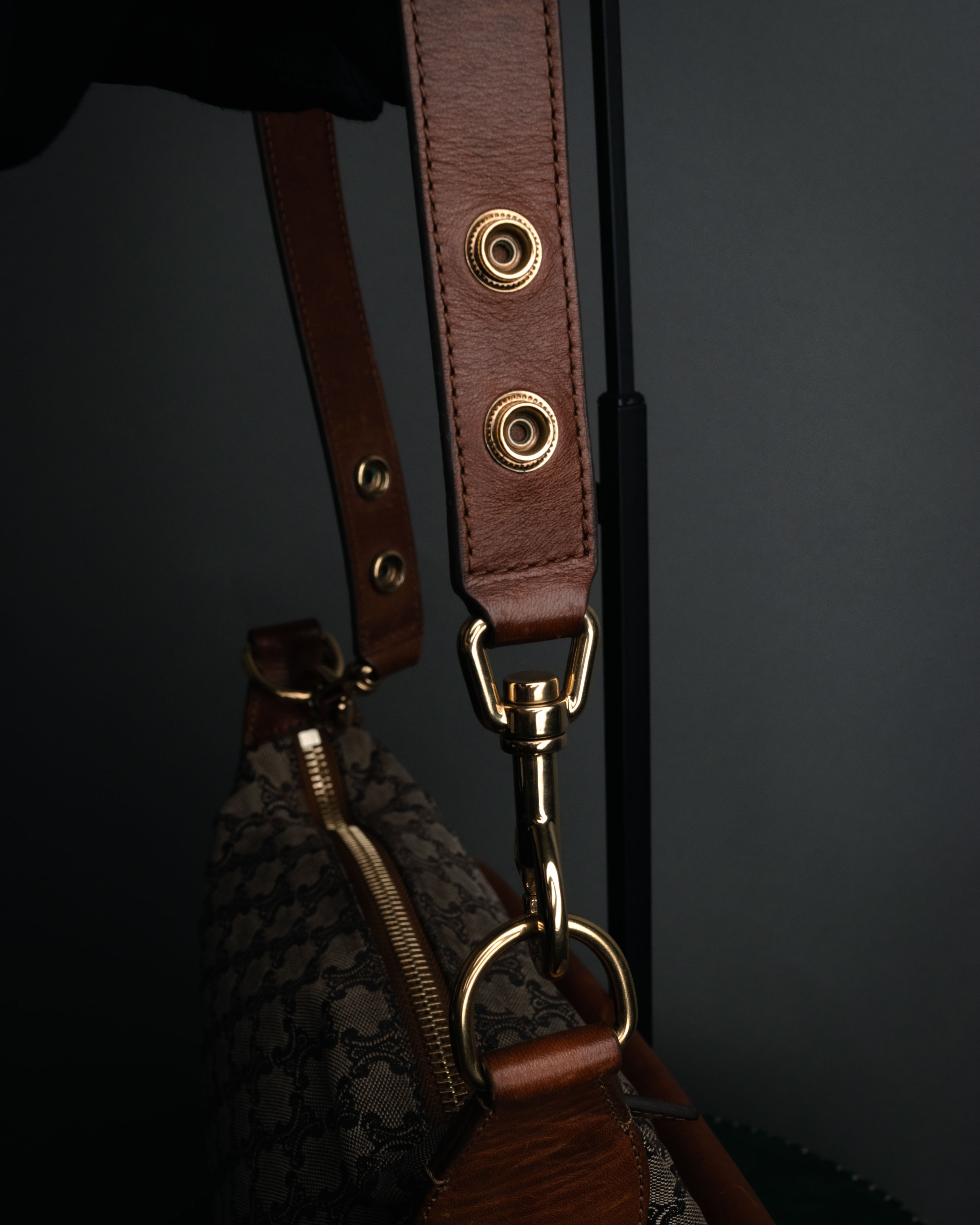 “CELINE” 90’s Macadam canvas flap shoulder bag