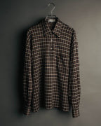 "Yves Saint Laurent" 80's-90's Plaid jacquard cotton pullover shirt