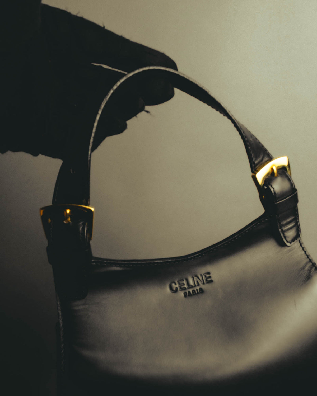 "CELINE" Late 80's-90's Teardrop leather backpack