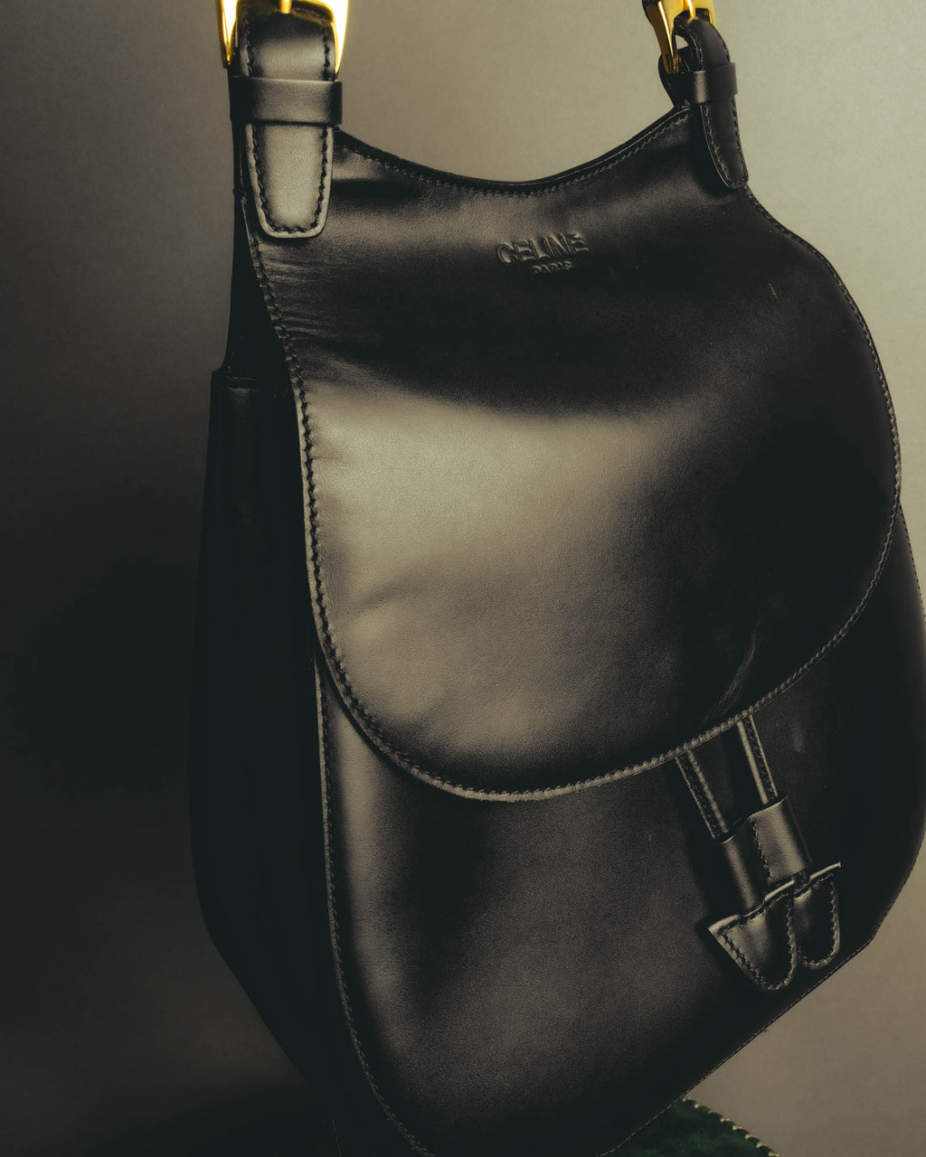 "CELINE" Late 80's-90's Teardrop leather backpack