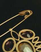 “Maison Margiela” 2020’s gold-tone crystal floral safety-pin brooch