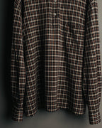 "Yves Saint Laurent" 80's-90's Plaid jacquard cotton pullover shirt