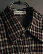 "Yves Saint Laurent" 80's-90's Plaid jacquard cotton pullover shirt