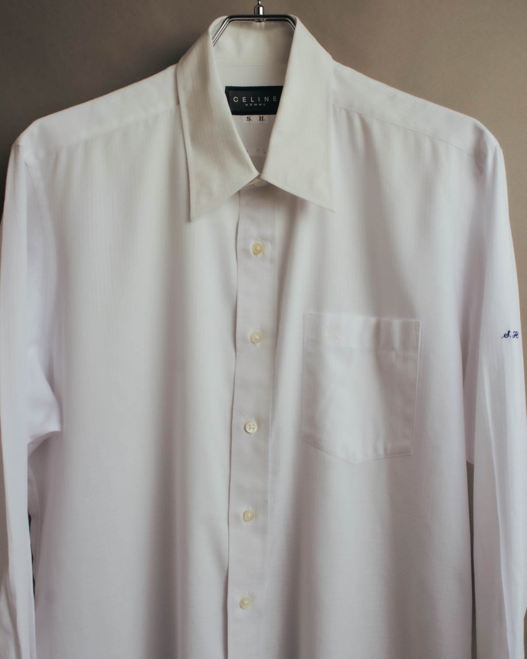 "CELINE" 90's-00's Textured long sleeve dress shirt