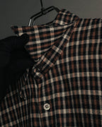 "Yves Saint Laurent" 80's-90's Plaid jacquard cotton pullover shirt
