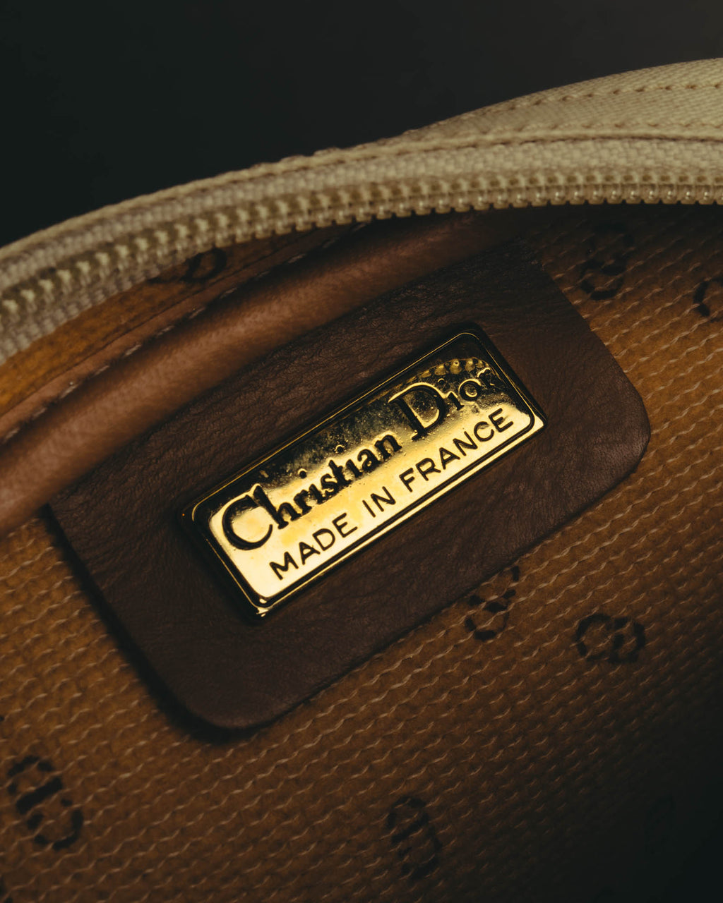 "Christian Dior" 70's-80's Classic canvas leather shoulder bag