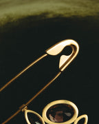 “Maison Margiela” 2020’s gold-tone crystal floral safety-pin brooch