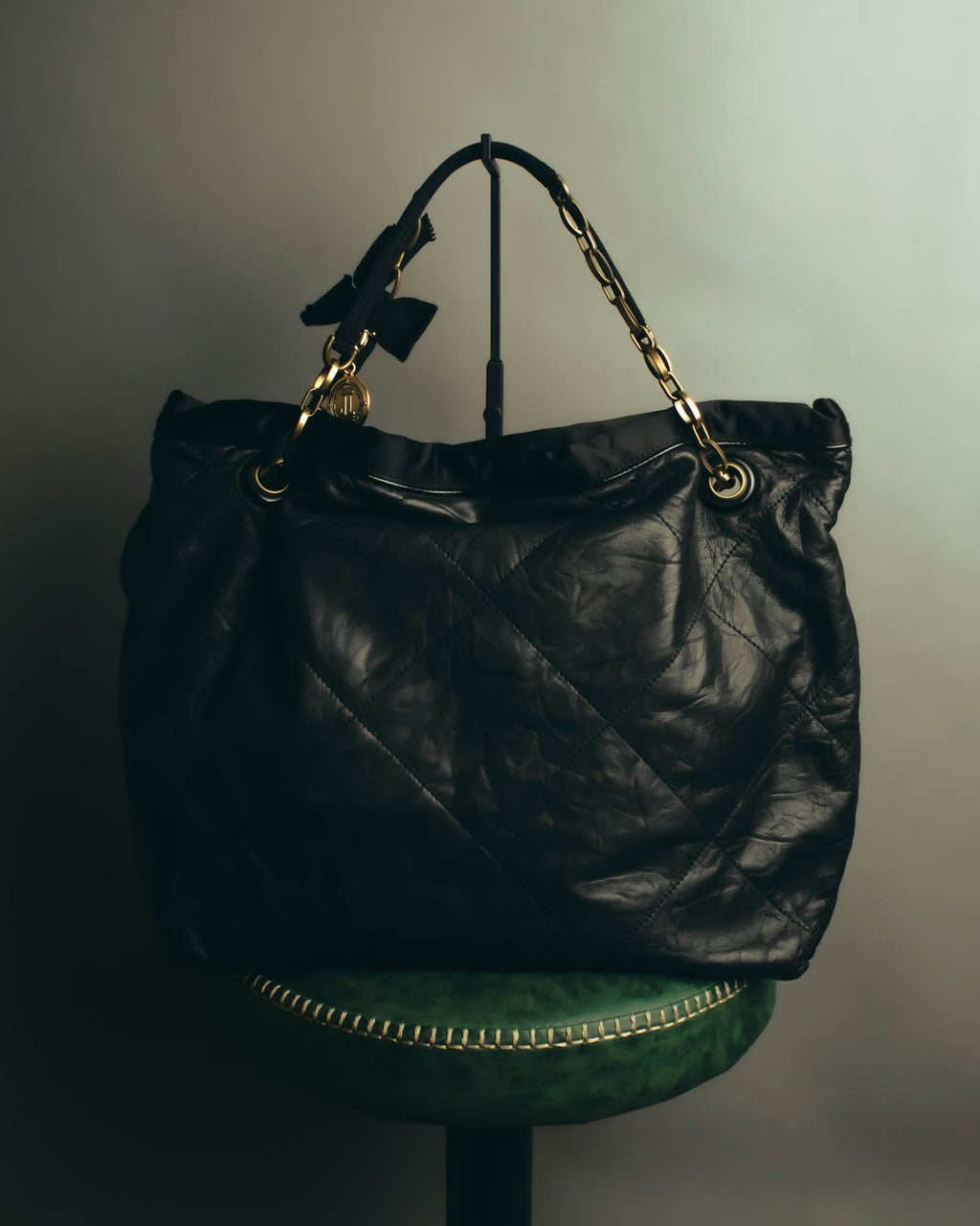 "LANVIN" 00's-10's Quilted leather shoulder bag
