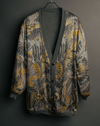 “Salvatore Ferragamo” 90’s-00’s Reversible silk panel wool cardigan