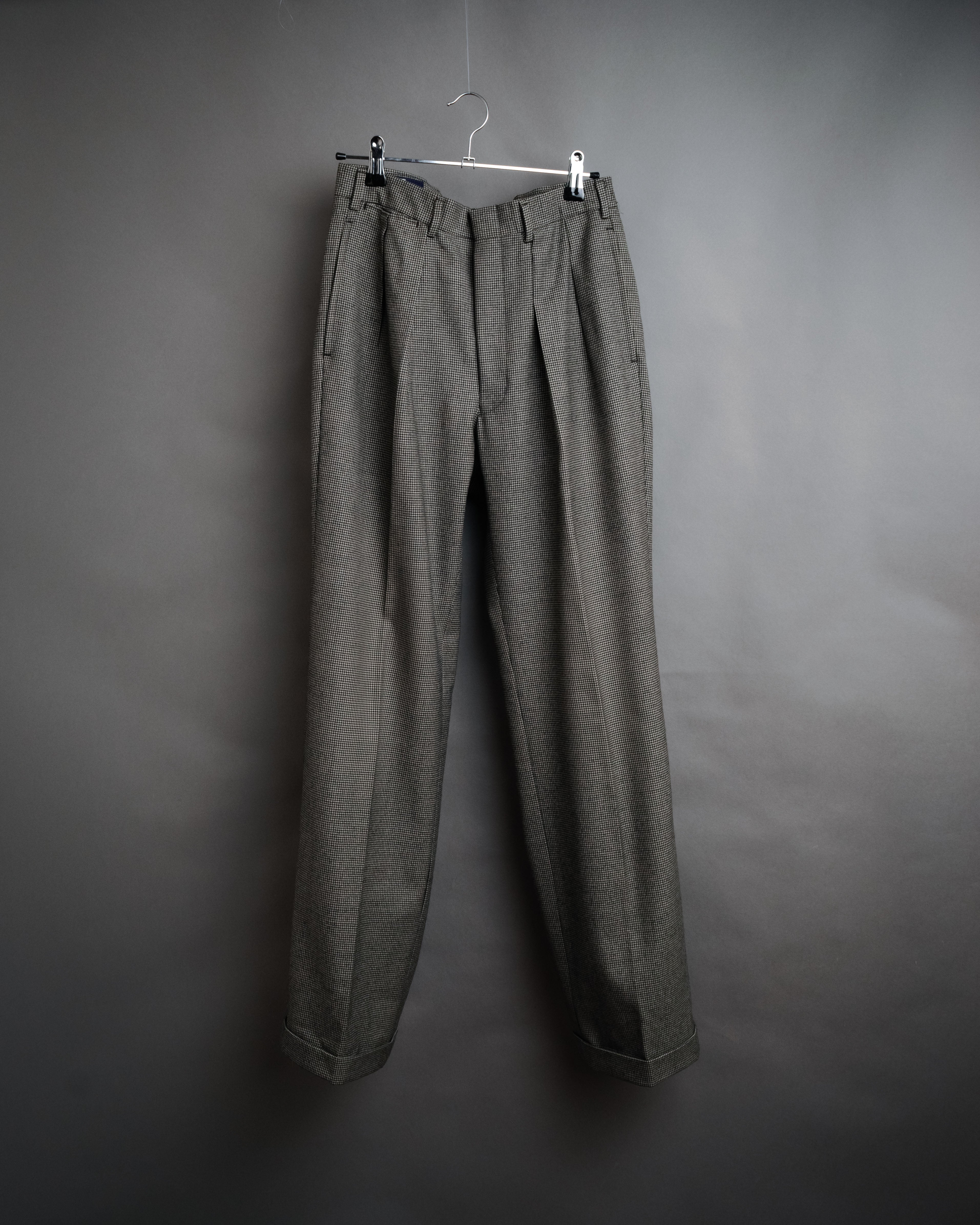 “Polo by Ralph Lauren” 90’s Houndstooth two tuck wool trousers