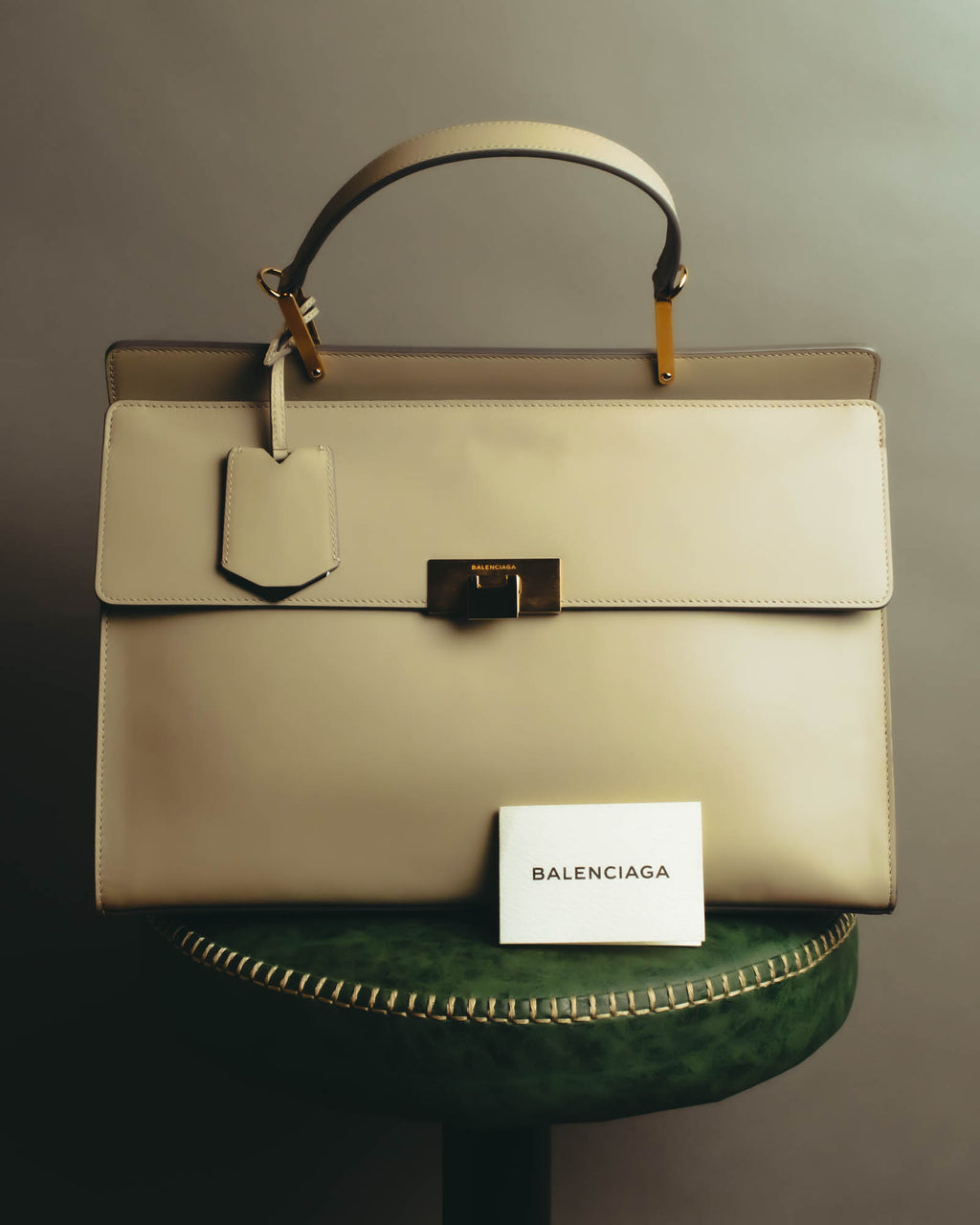 "BALENCIAGA" 2010's Structured leather top handle bag