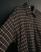 "Yves Saint Laurent" 80's-90's Plaid jacquard cotton pullover shirt