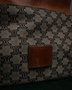 “CELINE” 90’s Macadam canvas flap shoulder bag