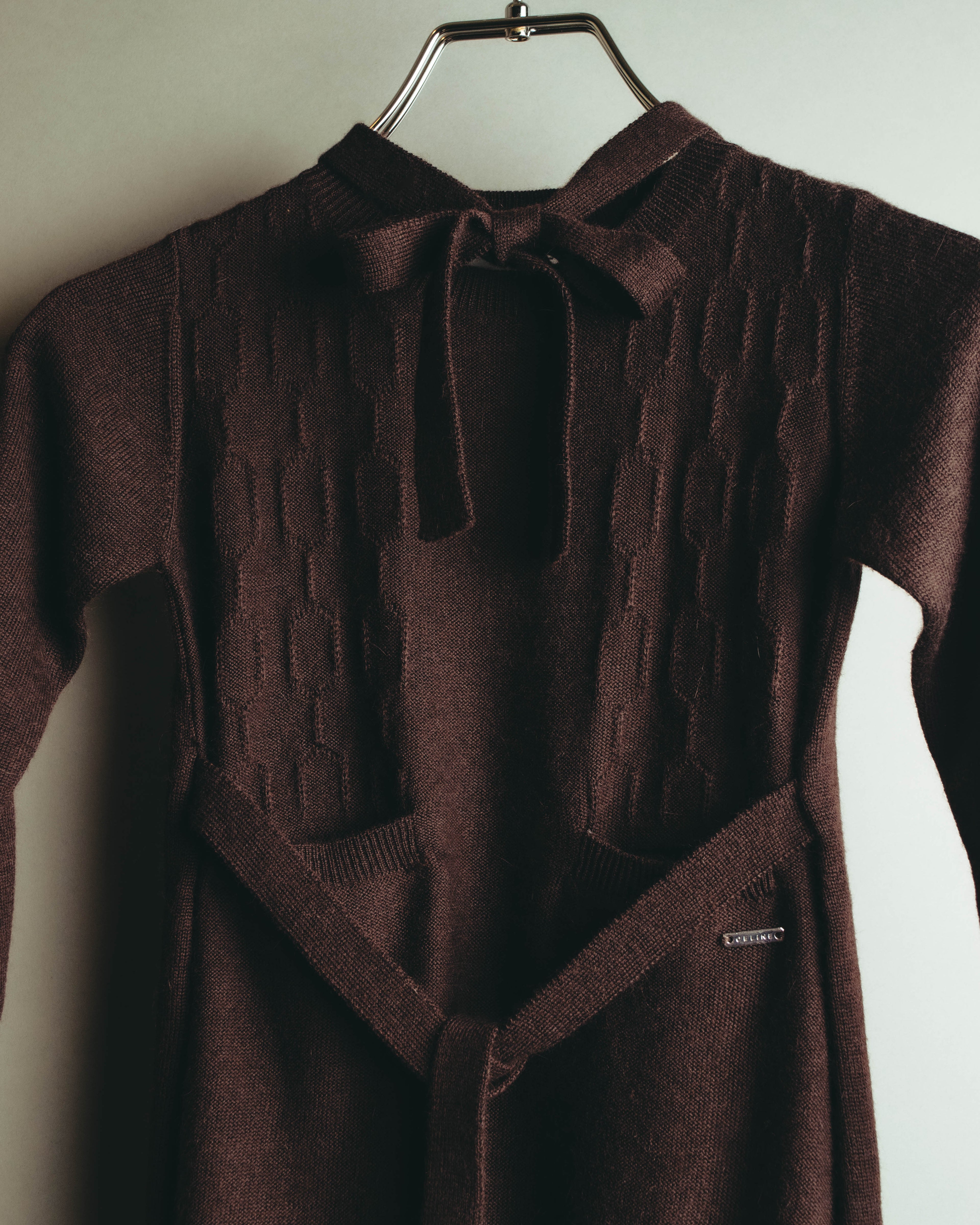 "CELINE" 90's-00's Soft angora blend kids knit sweater dress