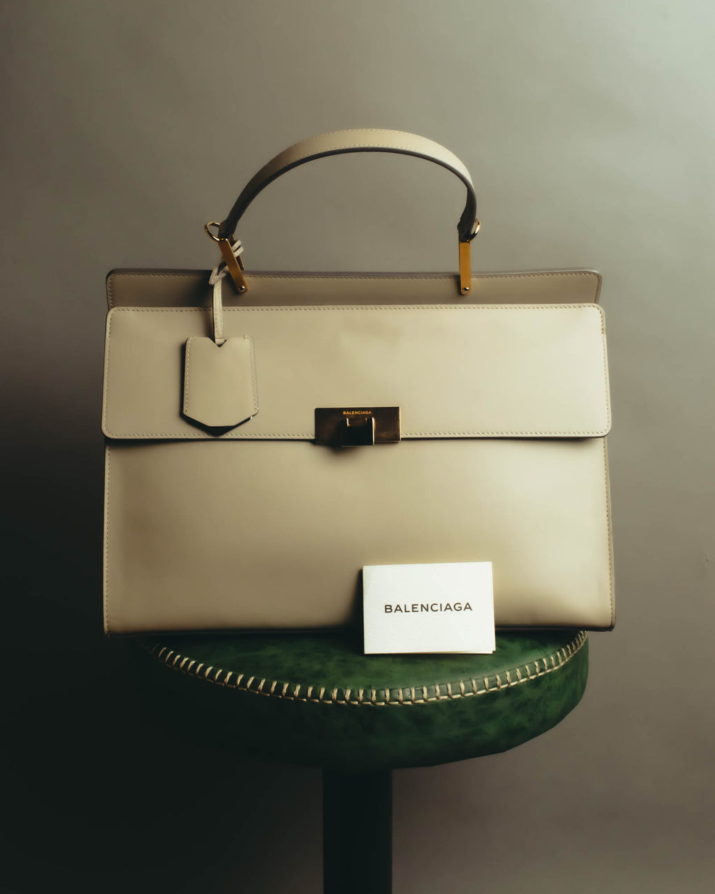 "BALENCIAGA" 2010's Structured leather top handle bag