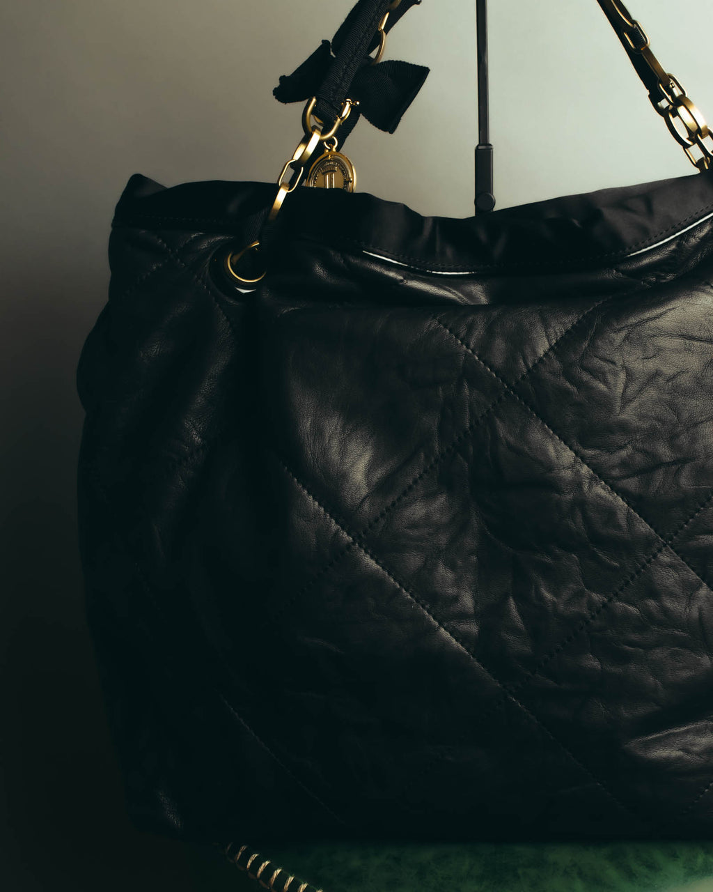 "LANVIN" 00's-10's Quilted leather shoulder bag